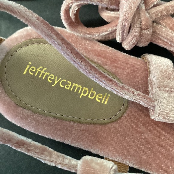 Jeffrey Campbell Blush Pink Velvet Lace-up Sandals - Picture 3 of 7